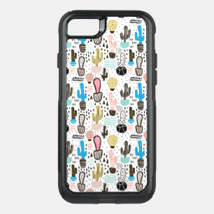 Modern Cactus Geometric Pattern OtterBox Commuter iPhone SE/8/7 Case