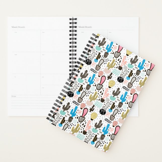Modern Cactus Geometric Pattern Planner (Display)