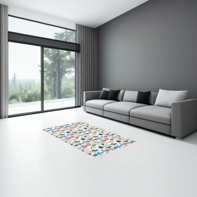 Modern Cactus Geometric Pattern Rug (Insitu (Indoor 3))