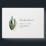 Modern Cactus Green and Gold Wedding Envelope<br><div class="desc">Beautiful watercolor cactus leaf design,  adding that perfect finishing touch to your special day</div>