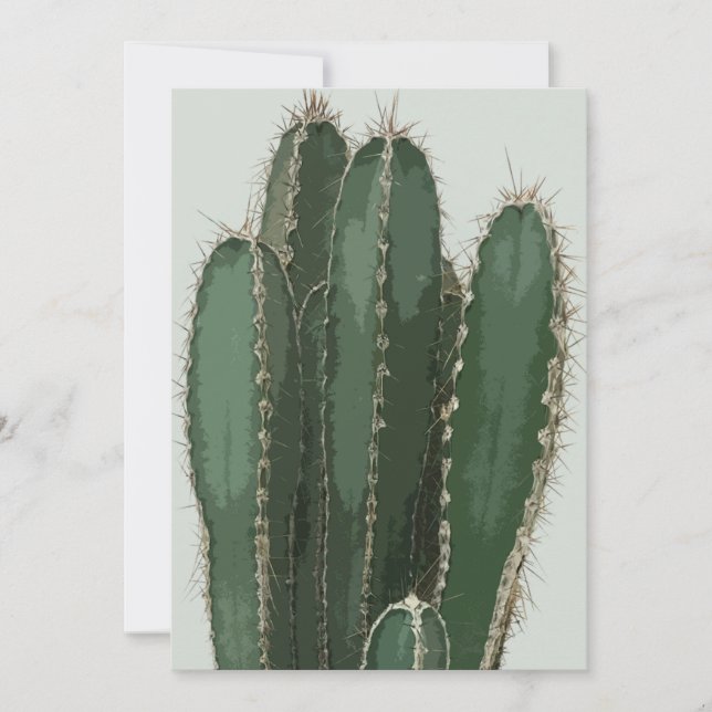 modern cactus greenery photo holiday card (Front)