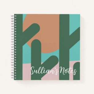 Modern Cactus Plant Reminder Notes Notebook