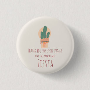 Modern Cactus Potted Plant Rainbow Party  Button