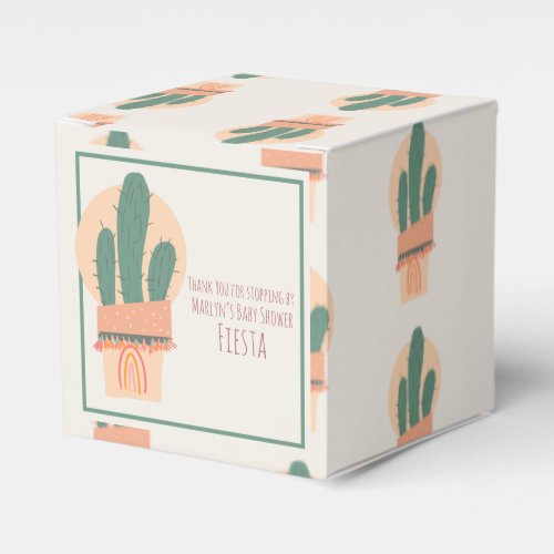 Modern Cactus Potted Plant Rainbow Party Favor Box