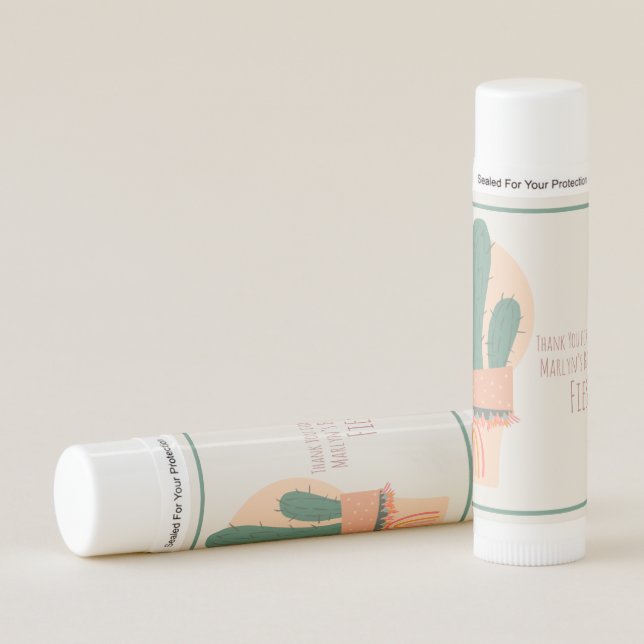 Modern Cactus Potted Plant Rainbow Party Lip Balm (Front)