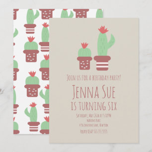 Modern Cactus Potted Plants Birthday Party