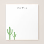 Modern Cactus Script Personalized Notepad at Zazzle