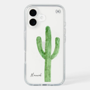 Modern Cactus Script Personalized iPhone 16 Case