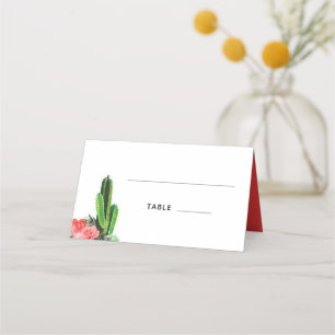 Modern Cactus, Succulent and Floral Place Card