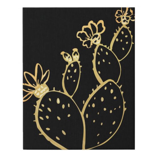 Modern Cactus Wall Art Black and Gold