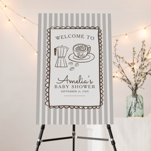 Modern Cafe Bebe Stripes Baby Shower Foam Board