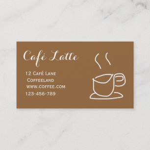 Modern cafe tea shop simple coffee cup business card