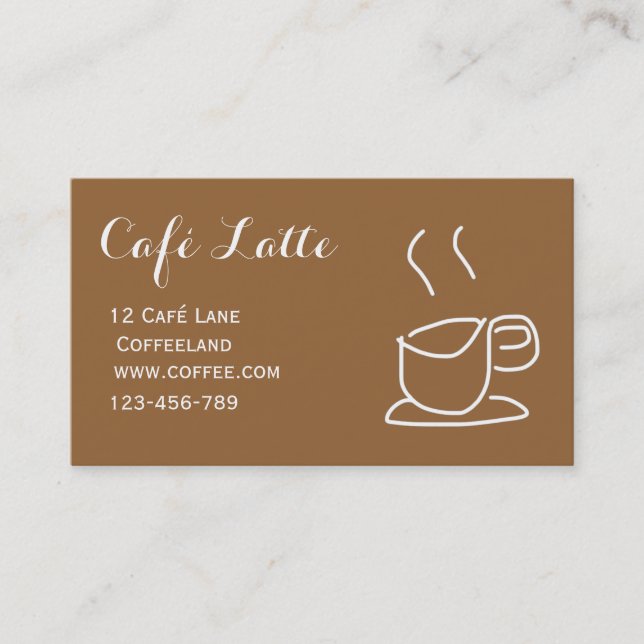 Modern cafe tea shop simple coffee cup business card (Front)
