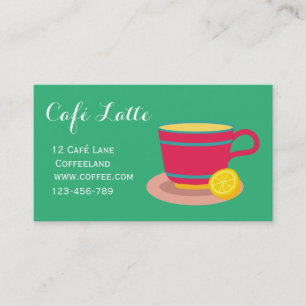 Modern cafe tea shop teacup lemon tea business card