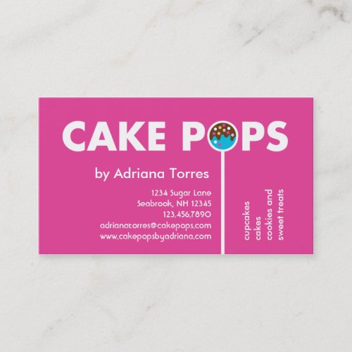 Modern Cake Pops Business Card