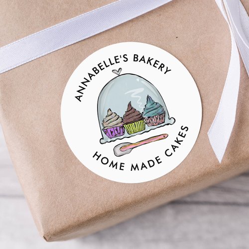 Modern Cakes  Sweets Cupcake Home Bakery  Classic Round Sticker
