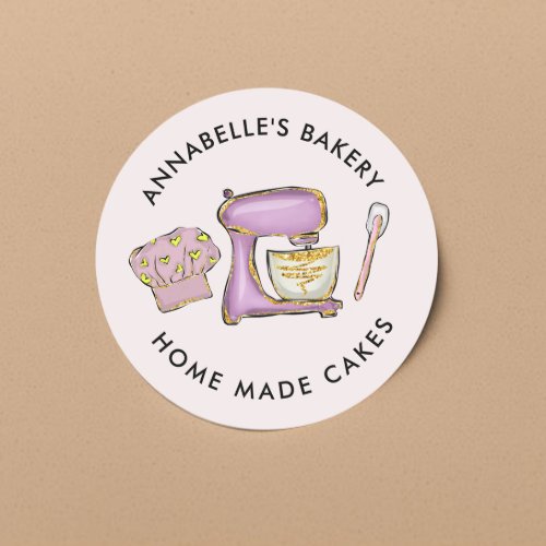 Modern Cakes  Sweets Cupcake Home Bakery Classic Round Sticker