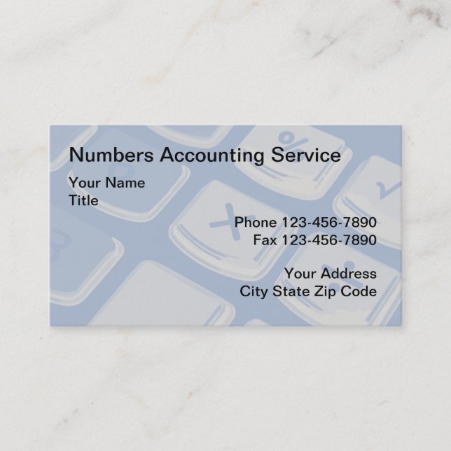 Modern Calculator Background Accountant Business Card (Front)