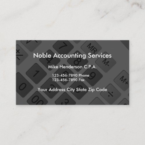 Modern Calculator CPA Accountant Business Card