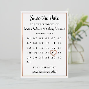 Modern Calendar Save The Date Real Foil Invitation