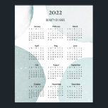 Modern, Calender 2022 Poster<br><div class="desc">Modern, calender 2022 poster. Edit your product in a few minutes by adding your data. You can change the font/color/position by "further personalization".</div>