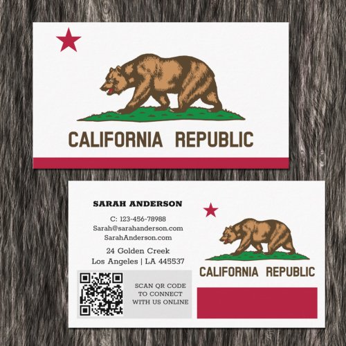 Modern California Business Card Flag  USA Business Card