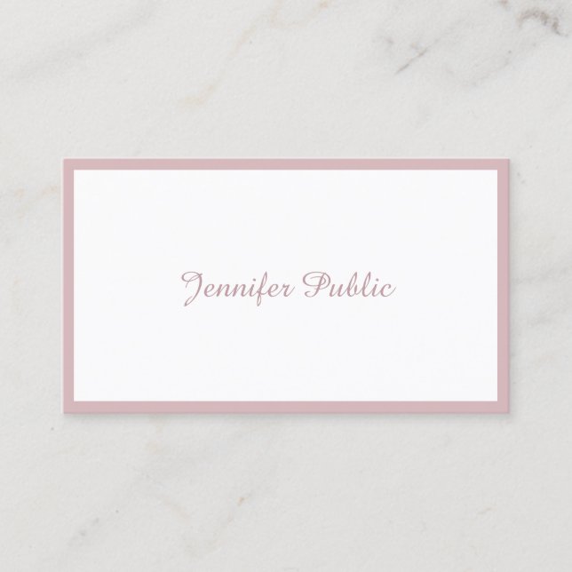 Modern Calligrahy Script Minimalistic Elegant Cool Business Card (Front)