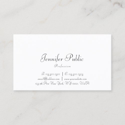 Modern Calligraphed Cute Design Elegant Template Business Card