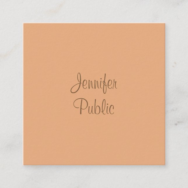 Modern Calligraphed Script Name Elegant Template Square Business Card (Front)