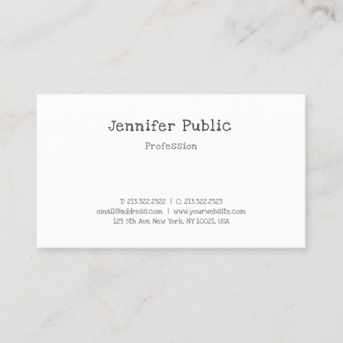 Modern Calligraphed Simple Professional Elegant Business Card