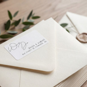 Modern Calligraphic We Do Wedding Return Address Label