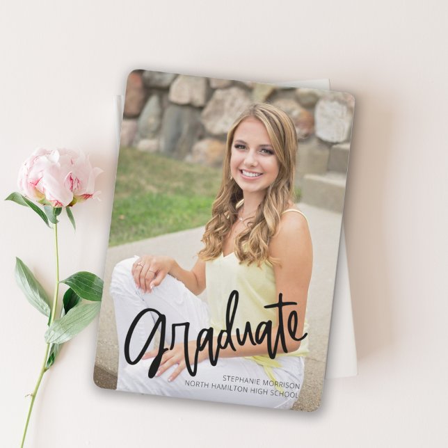 Modern Calligraphy 2023 Photo Graduation Party Invitation (Creator Uploaded)