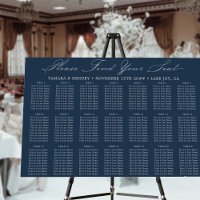 Modern Calligraphy 21 Table Blue Seating Chart