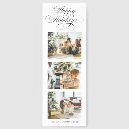 Modern Calligraphy 3 Photo Collage Christmas Card Bookmarks