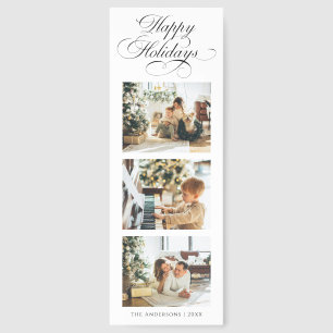Modern Calligraphy 3 Photo Collage Christmas Card Bookmarks