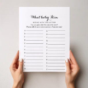 Modern Calligraphy ABC Baby Shower Game