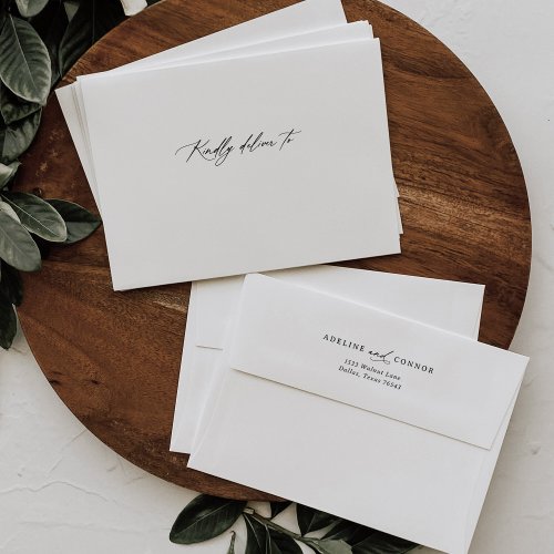 Modern Calligraphy Addressed Wedding Envelope