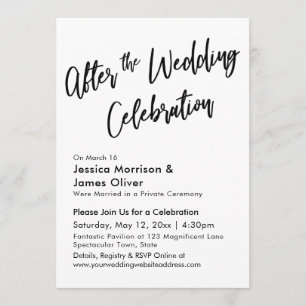 Modern Calligraphy After the Wedding Celebration Invitation