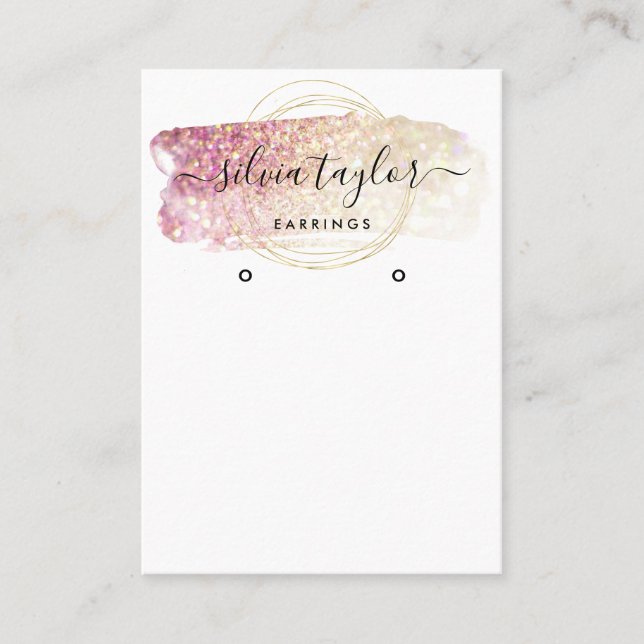 Modern Calligraphy art Earring display card (Front)