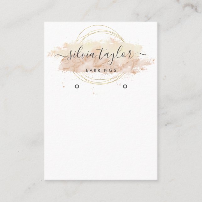 Modern Calligraphy art Earring display card (Front)