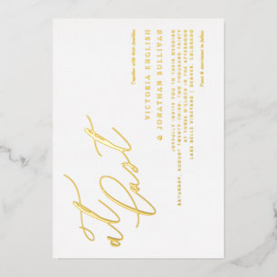 Modern Calligraphy At Last Wedding Foil Invitation