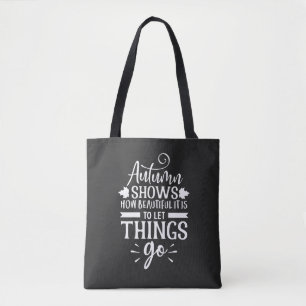 Modern Calligraphy Autumn Quote Tote Bag