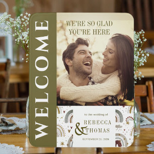 Modern calligraphy Autumn wedding welcome sign