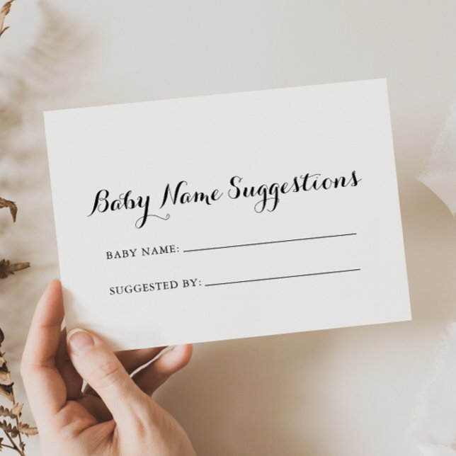 Modern Calligraphy Baby Name Suggestions Card (Creator Uploaded)