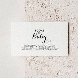 Modern Calligraphy Baby Shower Book Request Enclosure Card