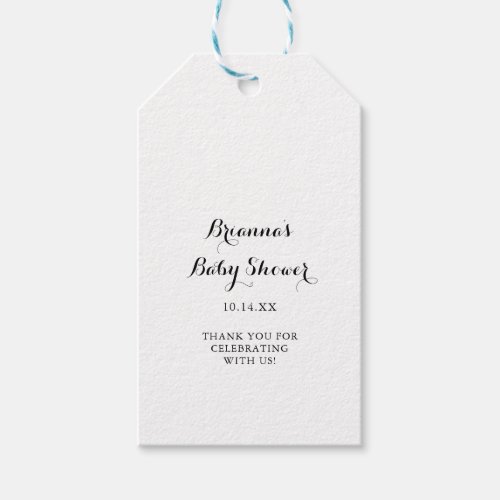 Modern Calligraphy Baby Shower Gift Tags