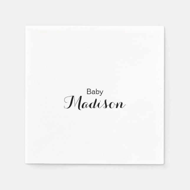 Modern Calligraphy Baby Shower  Napkins (Front)