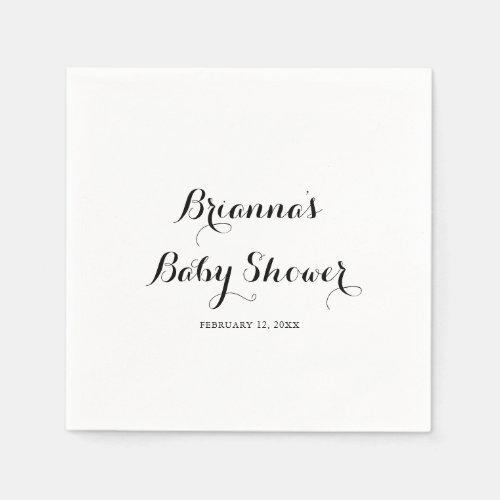 Modern Calligraphy Baby Shower Napkins