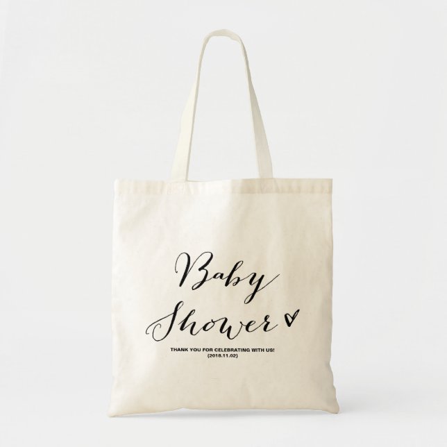 Modern Calligraphy Baby Shower Party Favor Bag (Front)