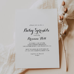 Modern Calligraphy Baby Sprinkle Invitation